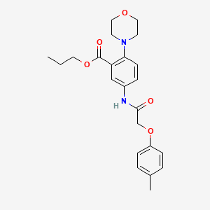 molecular formula C23H28N2O5 B12483461 Propyl 5-{[(4-methylphenoxy)acetyl]amino}-2-(morpholin-4-yl)benzoate 