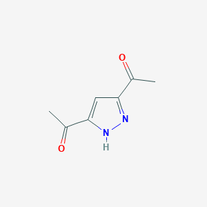 molecular formula C7H8N2O2 B124836 1H-Pyrazole, 3,5-diacetyl- CAS No. 98276-70-1
