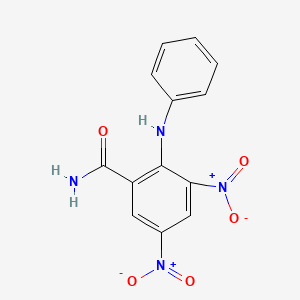 molecular formula C13H10N4O5 B12483671 3,5-Dinitro-2-(phenylamino)benzamide 