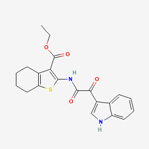 molecular formula C21H20N2O4S B12483900 ethyl 2-{[1H-indol-3-yl(oxo)acetyl]amino}-4,5,6,7-tetrahydro-1-benzothiophene-3-carboxylate 