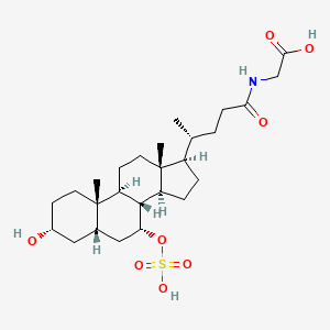 molecular formula C26H43NO8S B1248393 2-[[(4R)-4-[(3R,5S,7R,8R,9S,10S,13R,14S,17R)-3-hydroxy-10,13-dimethyl-7-sulfooxy-2,3,4,5,6,7,8,9,11,12,14,15,16,17-tetradecahydro-1H-cyclopenta[a]phenanthren-17-yl]pentanoyl]amino]acetic acid CAS No. 67030-55-1