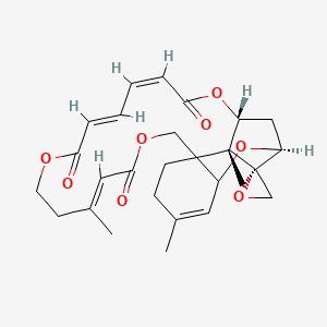 molecular formula C27H32O8 B1248398 (1S,12E,18E,20Z,24R,25R,26S)-5,13,25-trimethylspiro[2,10,16,23-tetraoxatetracyclo[22.2.1.03,8.08,25]heptacosa-4,12,18,20-tetraene-26,2'-oxirane]-11,17,22-trione 