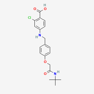 molecular formula C20H23ClN2O4 B12484136 4-({4-[2-(Tert-butylamino)-2-oxoethoxy]benzyl}amino)-2-chlorobenzoic acid 