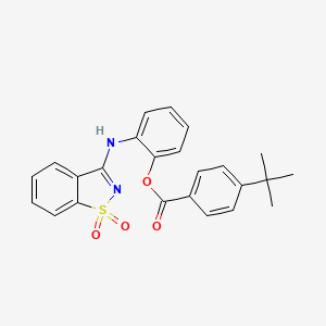 molecular formula C24H22N2O4S B12484196 2-[(1,1-Dioxido-1,2-benzothiazol-3-yl)amino]phenyl 4-tert-butylbenzoate 