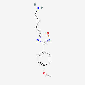 molecular formula C12H15N3O2 B12484214 3-[3-(4-Methoxyphenyl)-1,2,4-oxadiazol-5-yl]propan-1-amine 