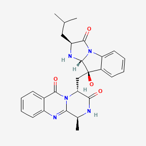 molecular formula C27H29N5O4 B1248423 Fumiquinazoline I 
