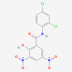 molecular formula C13H7Cl2N3O6 B12484314 N-(2,4-dichlorophenyl)-2-hydroxy-3,5-dinitrobenzamide 