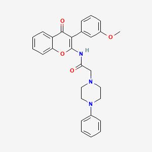 molecular formula C28H27N3O4 B12484359 N-(3-(3-methoxyphenyl)-4-oxo-4H-chromen-2-yl)-2-(4-phenylpiperazin-1-yl)acetamide 