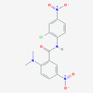 molecular formula C15H13ClN4O5 B12484389 N-(2-chloro-4-nitrophenyl)-2-(dimethylamino)-5-nitrobenzamide 