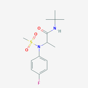 molecular formula C14H21FN2O3S B12484406 N-tert-butyl-N~2~-(4-fluorophenyl)-N~2~-(methylsulfonyl)alaninamide 