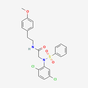 molecular formula C23H22Cl2N2O4S B12484428 N~2~-(2,5-dichlorophenyl)-N-[2-(4-methoxyphenyl)ethyl]-N~2~-(phenylsulfonyl)glycinamide 