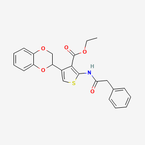 molecular formula C23H21NO5S B12484435 Ethyl 4-(2,3-dihydro-1,4-benzodioxin-2-yl)-2-[(phenylacetyl)amino]thiophene-3-carboxylate 