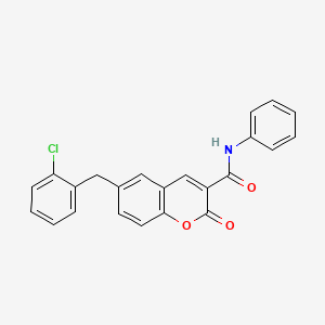 molecular formula C23H16ClNO3 B12484457 6-(2-chlorobenzyl)-2-oxo-N-phenyl-2H-chromene-3-carboxamide 