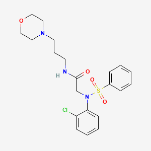 molecular formula C21H26ClN3O4S B12484480 N~2~-(2-chlorophenyl)-N-[3-(morpholin-4-yl)propyl]-N~2~-(phenylsulfonyl)glycinamide 