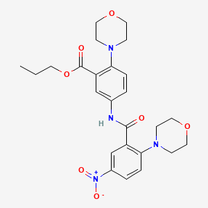 molecular formula C25H30N4O7 B12484504 Propyl 2-(morpholin-4-yl)-5-({[2-(morpholin-4-yl)-5-nitrophenyl]carbonyl}amino)benzoate 