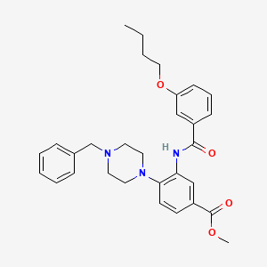 molecular formula C30H35N3O4 B12484510 Methyl 4-(4-benzylpiperazin-1-yl)-3-{[(3-butoxyphenyl)carbonyl]amino}benzoate 
