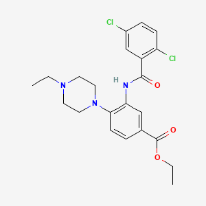 molecular formula C22H25Cl2N3O3 B12484576 Ethyl 3-{[(2,5-dichlorophenyl)carbonyl]amino}-4-(4-ethylpiperazin-1-yl)benzoate 