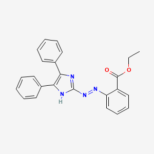 molecular formula C24H20N4O2 B12484646 ethyl 2-[(E)-(4,5-diphenyl-1H-imidazol-2-yl)diazenyl]benzoate 