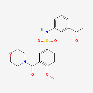 molecular formula C20H22N2O6S B12484656 N-(3-acetylphenyl)-4-methoxy-3-(morpholine-4-carbonyl)benzenesulfonamide 