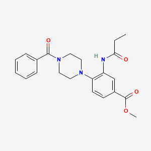 molecular formula C22H25N3O4 B12484692 Methyl 4-[4-(phenylcarbonyl)piperazin-1-yl]-3-(propanoylamino)benzoate 