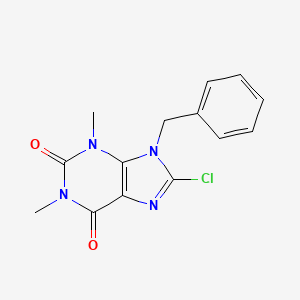molecular formula C14H13ClN4O2 B12484755 9-Benzyl-8-chloro-1,3-dimethylpurine-2,6-dione 
