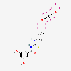 molecular formula C22H15F13N2O5S B12484777 3,5-dimethoxy-N-[(3-{1,1,2,2-tetrafluoro-2-[1,1,2,2,3,3-hexafluoro-3-(trifluoromethoxy)propoxy]ethyl}phenyl)carbamothioyl]benzamide CAS No. 4550-62-3