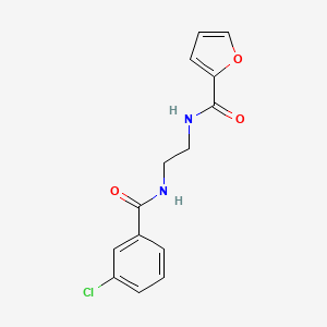 molecular formula C14H13ClN2O3 B12484868 N-(2-{[(3-chlorophenyl)carbonyl]amino}ethyl)furan-2-carboxamide 