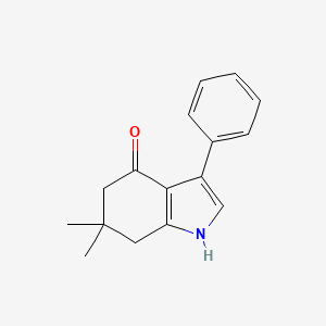 molecular formula C16H17NO B12484874 6,6-dimethyl-3-phenyl-1,5,6,7-tetrahydro-4H-indol-4-one CAS No. 10131-09-6
