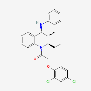 molecular formula C26H26Cl2N2O2 B12484885 2-(2,4-dichlorophenoxy)-1-[(2R,3S,4S)-2-ethyl-3-methyl-4-(phenylamino)-3,4-dihydroquinolin-1(2H)-yl]ethanone 