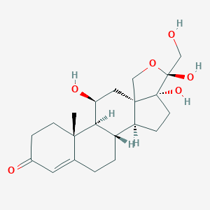 molecular formula C21H30O6 B124849 Pregn-4-ene-3,20-dione, 11,17,18,21-tetrahydroxy-, (11beta)- CAS No. 144302-17-0