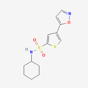 molecular formula C13H16N2O3S2 B12484976 N-cyclohexyl-4-(1,2-oxazol-5-yl)thiophene-2-sulfonamide 