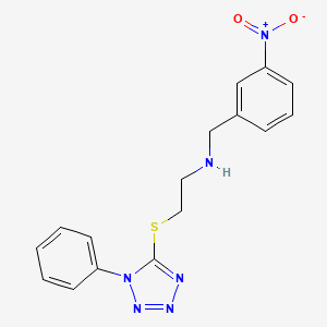 molecular formula C16H16N6O2S B12485074 N-(3-nitrobenzyl)-2-[(1-phenyl-1H-tetrazol-5-yl)sulfanyl]ethanamine 