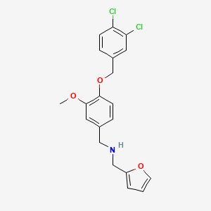 molecular formula C20H19Cl2NO3 B12485100 1-{4-[(3,4-dichlorobenzyl)oxy]-3-methoxyphenyl}-N-(furan-2-ylmethyl)methanamine 