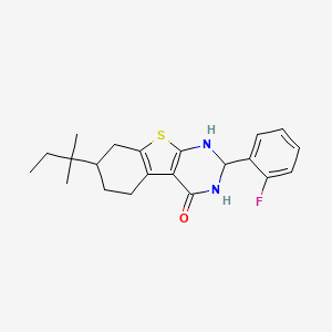 molecular formula C21H25FN2OS B12485128 2-(2-Fluorophenyl)-7-(2-methylbutan-2-yl)-1,2,5,6,7,8-hexahydro[1]benzothieno[2,3-d]pyrimidin-4-ol 