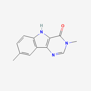 molecular formula C12H11N3O B12485141 3,8-dimethyl-5H-pyrimido[5,4-b]indol-4-one 