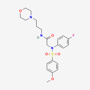 molecular formula C22H28FN3O5S B12485162 N~2~-(4-fluorophenyl)-N~2~-[(4-methoxyphenyl)sulfonyl]-N-[3-(morpholin-4-yl)propyl]glycinamide 