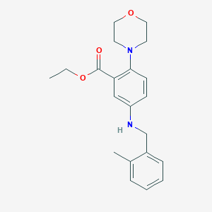 molecular formula C21H26N2O3 B12485197 Ethyl 5-[(2-methylbenzyl)amino]-2-(morpholin-4-yl)benzoate 