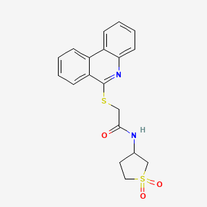 molecular formula C19H18N2O3S2 B12485230 N-(1,1-dioxidotetrahydrothiophen-3-yl)-2-(phenanthridin-6-ylsulfanyl)acetamide 