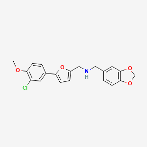 molecular formula C20H18ClNO4 B12485322 1-(1,3-benzodioxol-5-yl)-N-{[5-(3-chloro-4-methoxyphenyl)furan-2-yl]methyl}methanamine 