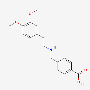 molecular formula C18H21NO4 B12485356 4-({[2-(3,4-Dimethoxyphenyl)ethyl]amino}methyl)benzoic acid 