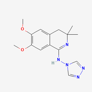 molecular formula C15H19N5O2 B12485385 6,7-dimethoxy-3,3-dimethyl-N-(1,2,4-triazol-4-yl)-4H-isoquinolin-1-amine 