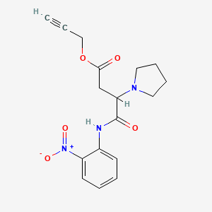 molecular formula C17H19N3O5 B12485395 Prop-2-yn-1-yl 4-[(2-nitrophenyl)amino]-4-oxo-3-(pyrrolidin-1-yl)butanoate 