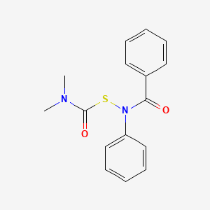 molecular formula C16H16N2O2S B12485477 N-[(dimethylcarbamoyl)sulfanyl]-N-phenylbenzamide CAS No. 112308-00-6