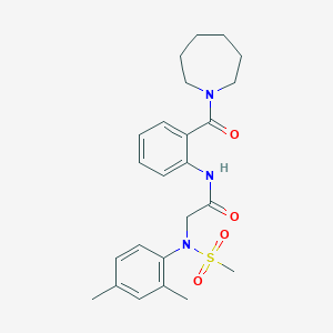 molecular formula C24H31N3O4S B12485530 N-[2-(azepan-1-ylcarbonyl)phenyl]-N~2~-(2,4-dimethylphenyl)-N~2~-(methylsulfonyl)glycinamide 