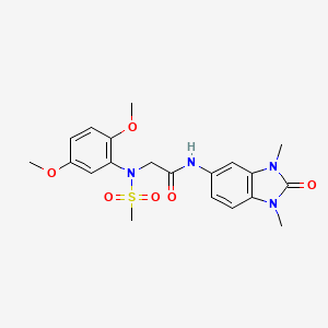 molecular formula C20H24N4O6S B12485607 N~2~-(2,5-dimethoxyphenyl)-N-(1,3-dimethyl-2-oxo-2,3-dihydro-1H-benzimidazol-5-yl)-N~2~-(methylsulfonyl)glycinamide 