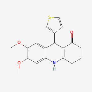 molecular formula C19H19NO3S B12485665 6,7-dimethoxy-9-(thiophen-3-yl)-3,4,9,10-tetrahydroacridin-1(2H)-one 