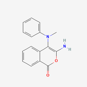 molecular formula C16H14N2O2 B1248567 3-amino-4-[methyl(phenyl)amino]-1H-isochromen-1-one 