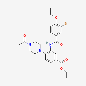 molecular formula C24H28BrN3O5 B12485671 Ethyl 4-(4-acetylpiperazin-1-yl)-3-{[(3-bromo-4-ethoxyphenyl)carbonyl]amino}benzoate 