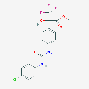 molecular formula C18H16ClF3N2O4 B12485719 Methyl 2-(4-{[(4-chlorophenyl)carbamoyl](methyl)amino}phenyl)-3,3,3-trifluoro-2-hydroxypropanoate 