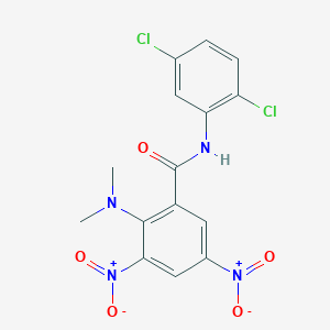 molecular formula C15H12Cl2N4O5 B12485726 N-(2,5-dichlorophenyl)-2-(dimethylamino)-3,5-dinitrobenzamide 